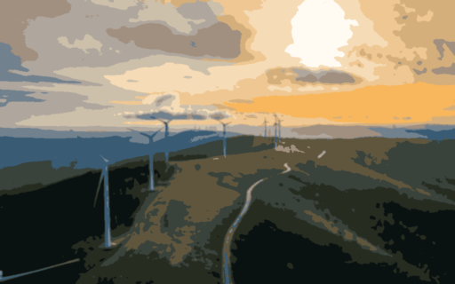 Windmills providing renewable energy at Serra da Lousã