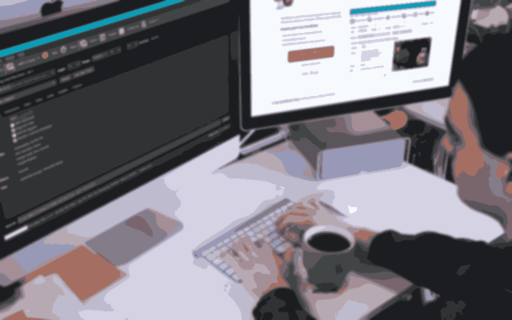 Grafisk fremstilling af person der komprimerer videoer med programmet Handbrake.